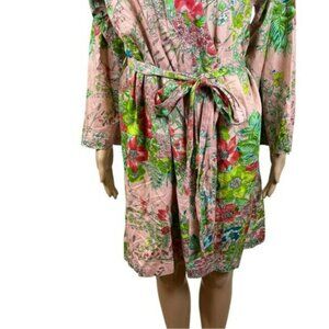 Plum Pretty Sugar Women’s Medium Robe Bridal Floral Tie Waist Bloomcore Cotton